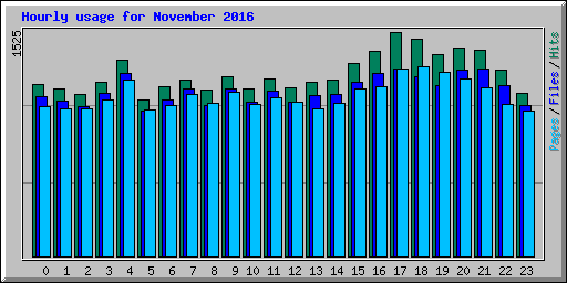 Hourly usage for November 2016