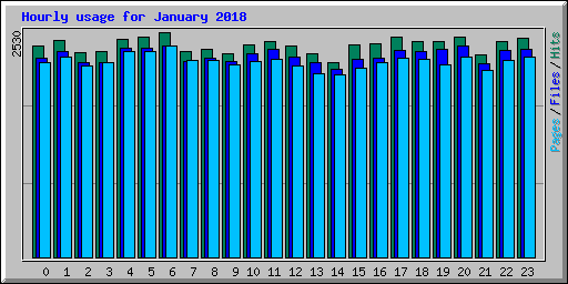 Hourly usage for January 2018
